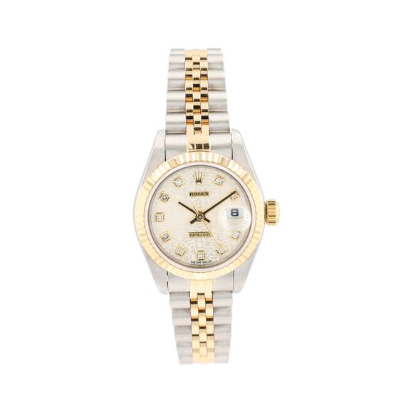 Rolex Datejust69173 26mm Silver Jubilee Diamonds (N.S) Dial Fluted Bezel